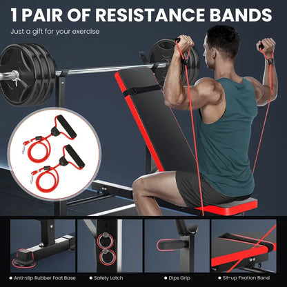 Foldable Bench Press Set – Your Home Gym Solution!