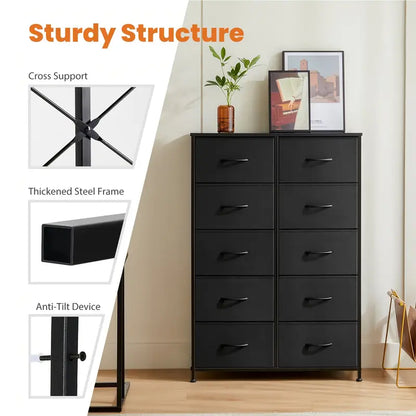 10-Drawer Tall Dresser for Bedroom - Maximize Style and Storage!