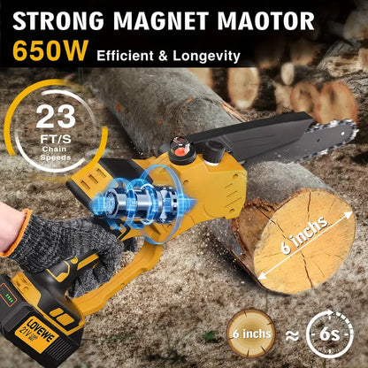 Mini Cordless Chainsaw – Powerful and Portable Cutting Tool!