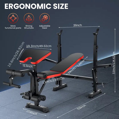 Foldable Bench Press Set – Your Home Gym Solution!