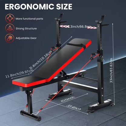 Foldable Bench Press Set – Your Home Gym Solution!