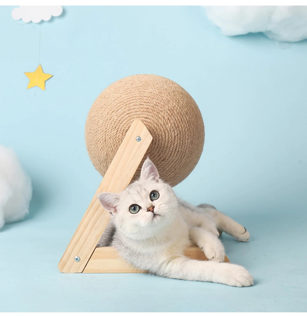 Sisal Rope Cat Scratching Ball – Perfect for Play and Scratching!