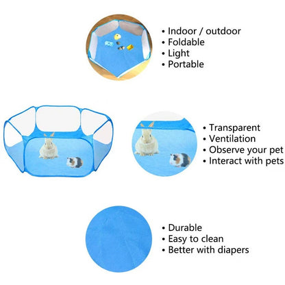 Portable Transparent Pet Playpen – Create a Safe Space for Your Furry Friends!