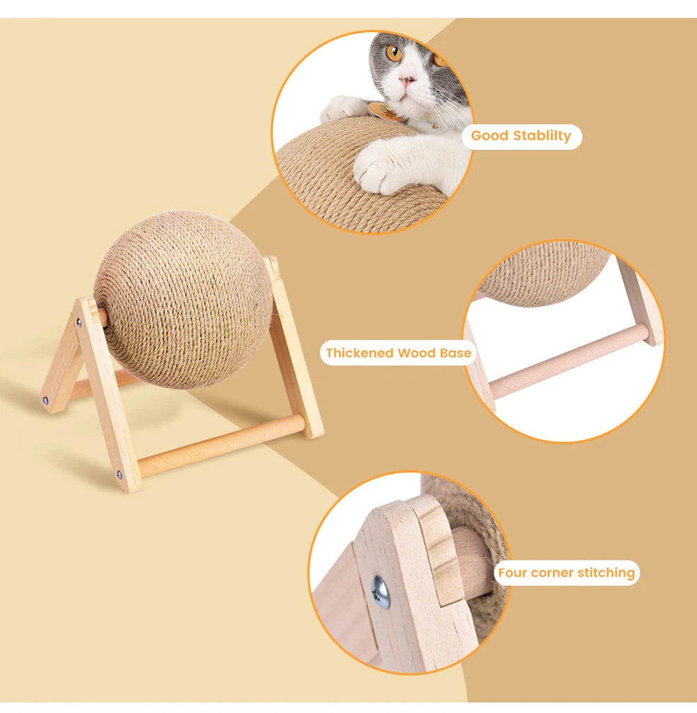 Sisal Rope Cat Scratching Ball – Perfect for Play and Scratching!