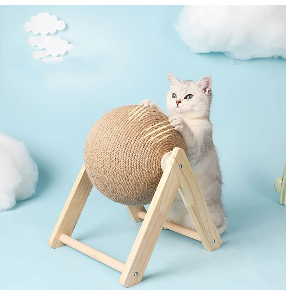 Sisal Rope Cat Scratching Ball – Perfect for Play and Scratching!