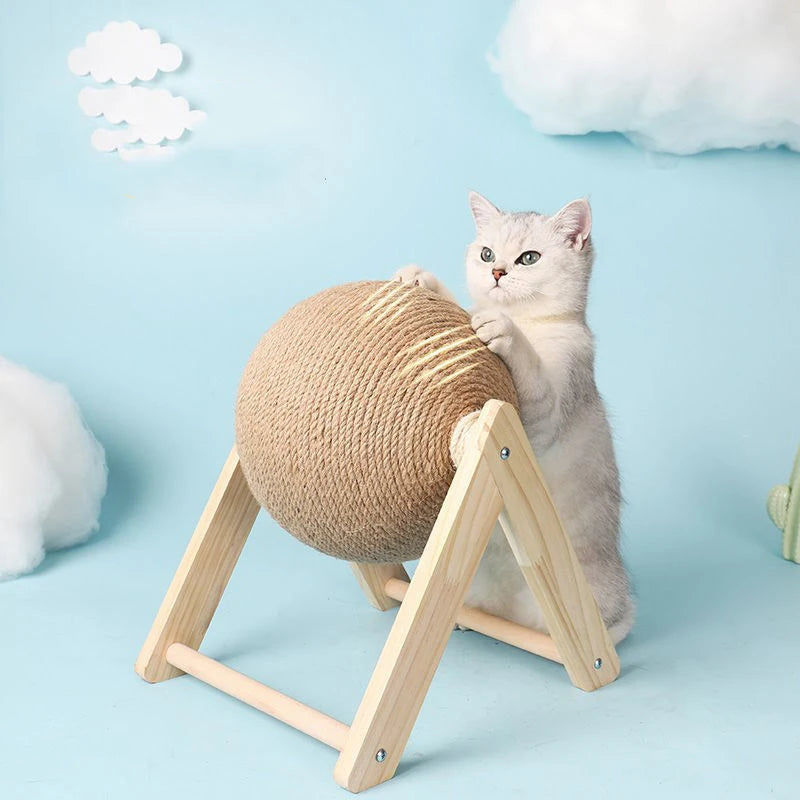 Sisal Rope Cat Scratching Ball – Perfect for Play and Scratching!