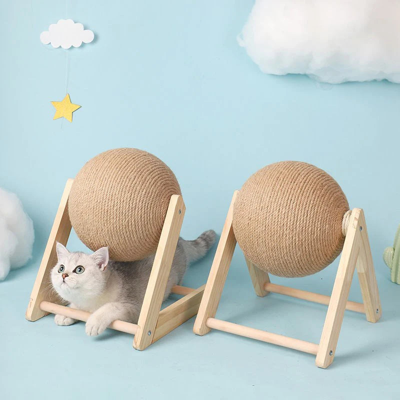 Sisal Rope Cat Scratching Ball – Perfect for Play and Scratching!