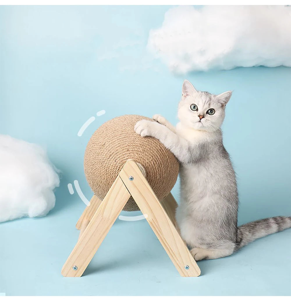 Sisal Rope Cat Scratching Ball – Perfect for Play and Scratching!