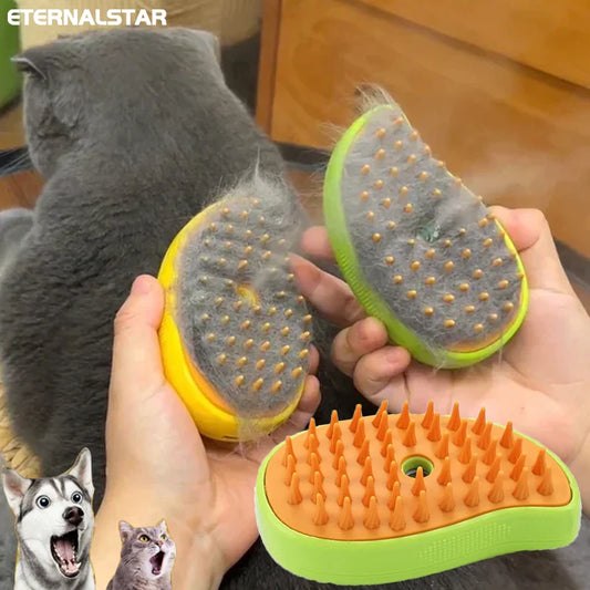 3-in-1 Cat Steam Brush – Groom, Clean, and Pamper Your Feline Friend!