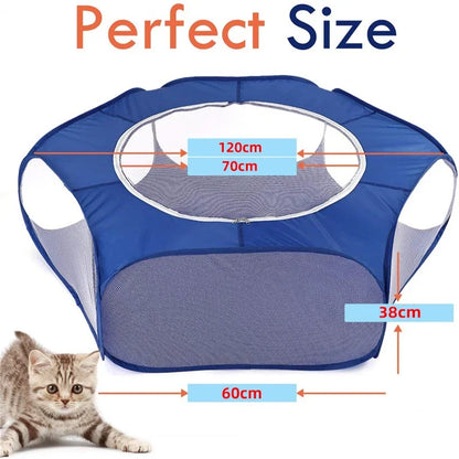 Portable Transparent Pet Playpen – Create a Safe Space for Your Furry Friends!