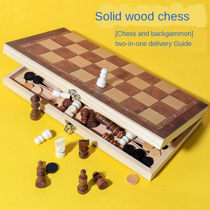 3-in-1 Wooden Chess Set – Classic Games, Timeless Fun!