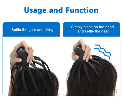 Electric Head Massager with 12 Massage Claws – Unwind and Revitalize Your Mind!