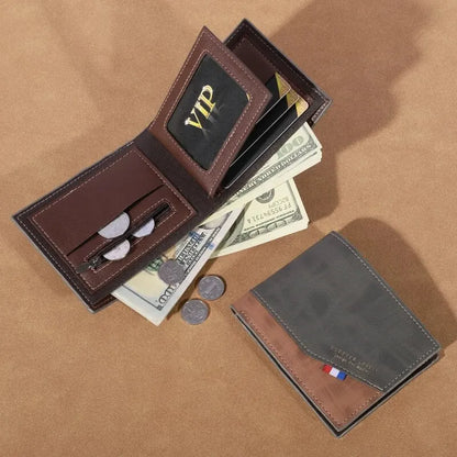 Men's High-Capacity Leather Wallet – Stylish and Functional Storage for Essentials!