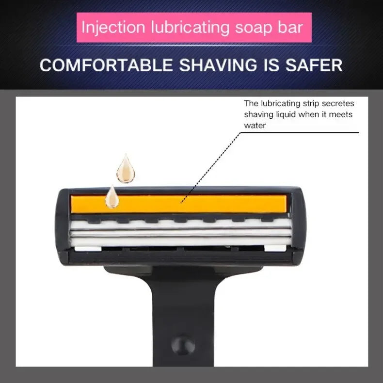 3-Layer Reusable Men's Razor – A Smooth, Close Shave Every Time!