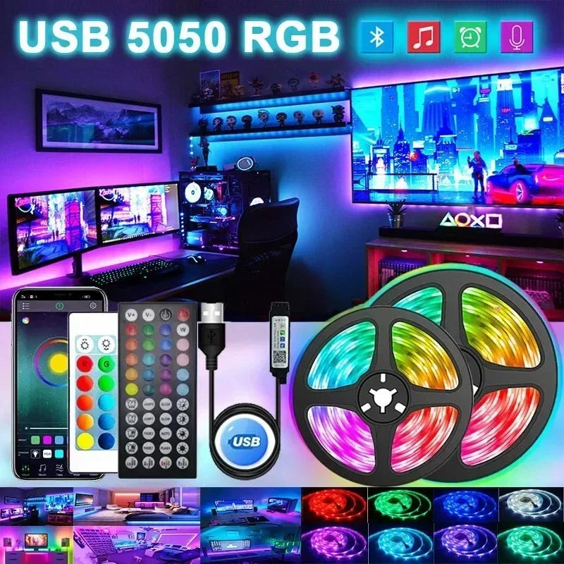 RGB LED Strip Light with Remote Control – Illuminate Your Space with Colorful Ambiance!