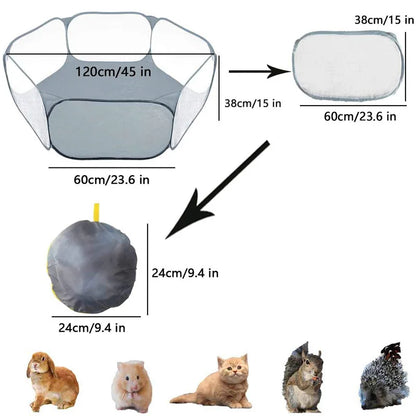 Portable Transparent Pet Playpen – Create a Safe Space for Your Furry Friends!