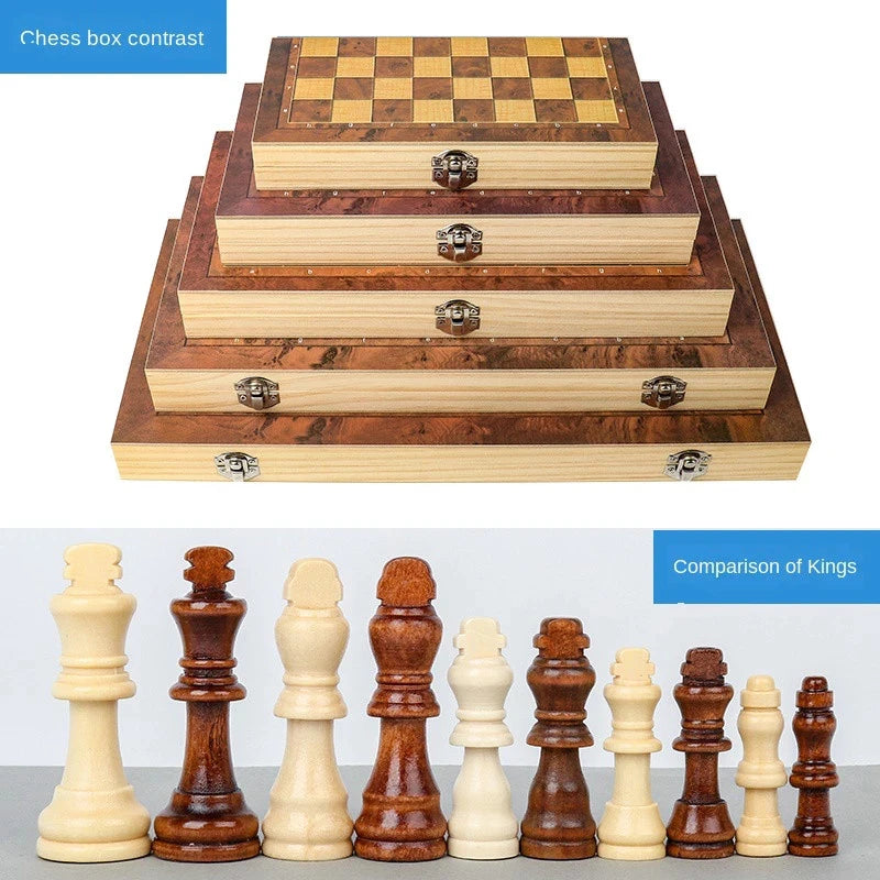 3-in-1 Wooden Chess Set – Classic Games, Timeless Fun!