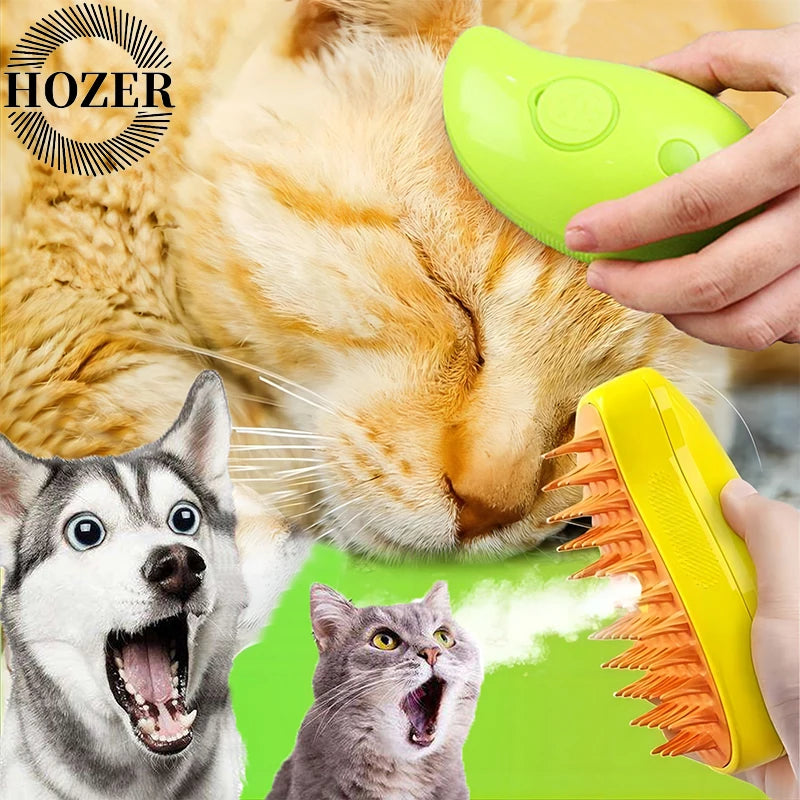 3-in-1 Cat Steam Brush – Groom, Clean, and Pamper Your Feline Friend!