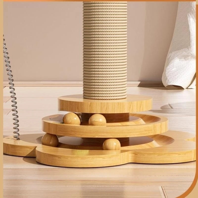 Solid Wood Cat Turntable Toy – Engaging Fun for Your Feline Friend!