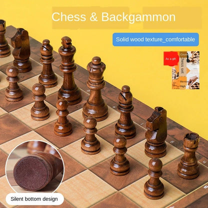 3-in-1 Wooden Chess Set – Classic Games, Timeless Fun!