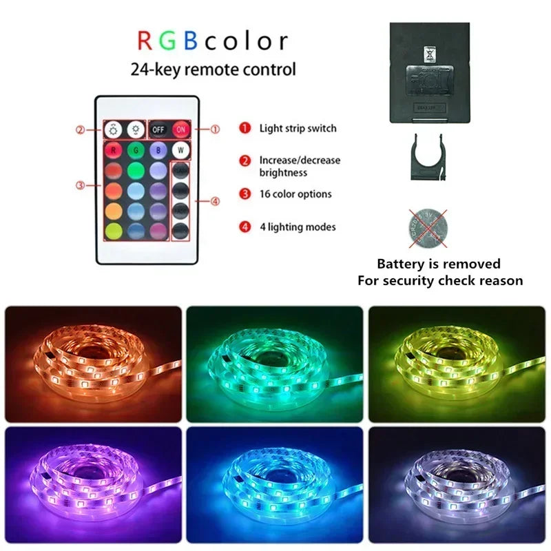 RGB LED Strip Light with Remote Control – Illuminate Your Space with Colorful Ambiance!