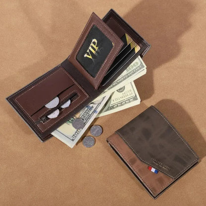 Men's High-Capacity Leather Wallet – Stylish and Functional Storage for Essentials!