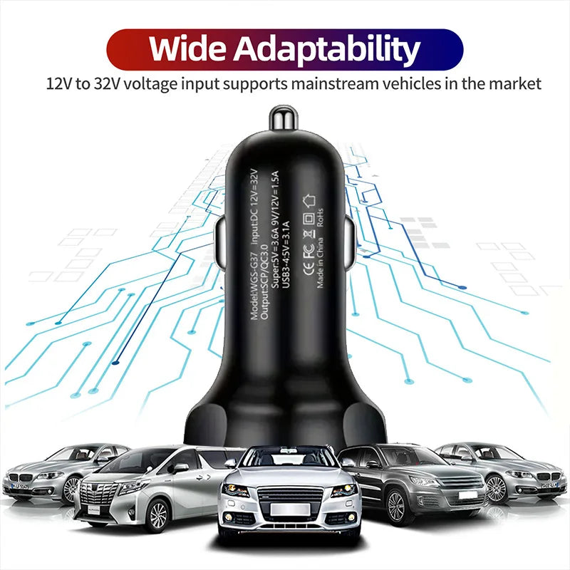 250W 5-in-1 Car Charger Adapter – Power All Your Devices On the Go!