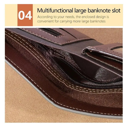 Men's High-Capacity Leather Wallet – Stylish and Functional Storage for Essentials!