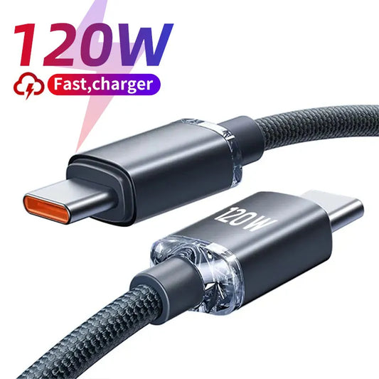 120W USB-C to Type-C Fast Charging Cable - Power Up in No Time!