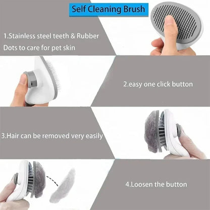 Self-Cleaning Pet Grooming Brush – Effortless Grooming for Your Furry Friend!