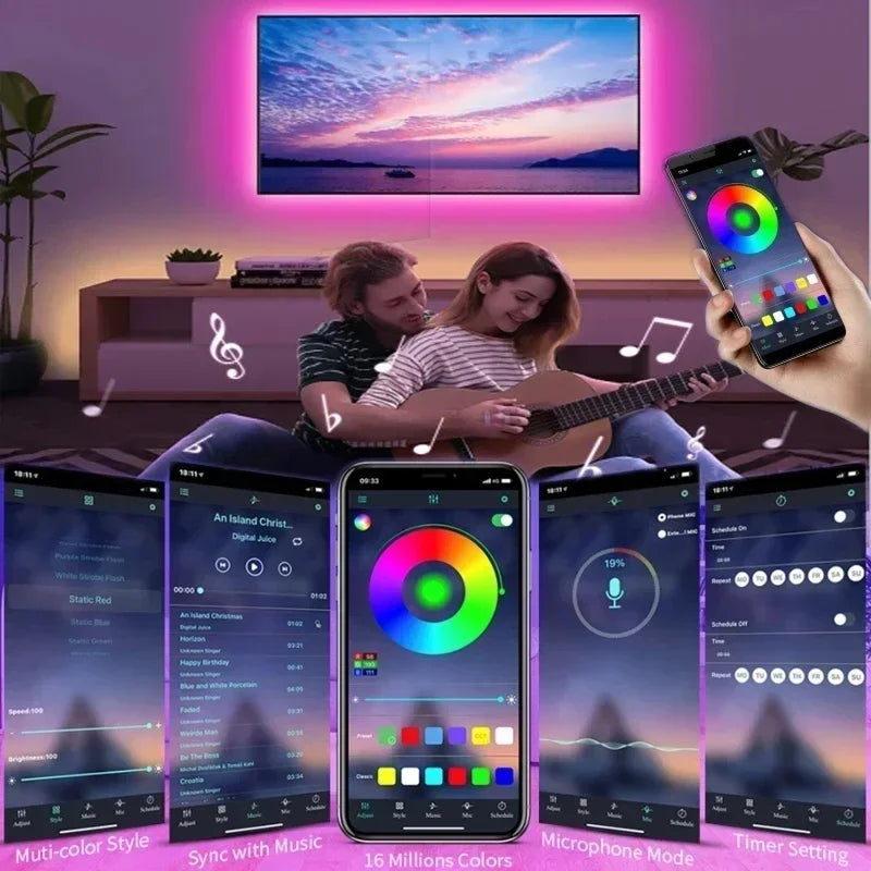 RGB LED Strip Light with Remote Control – Illuminate Your Space with Colorful Ambiance!