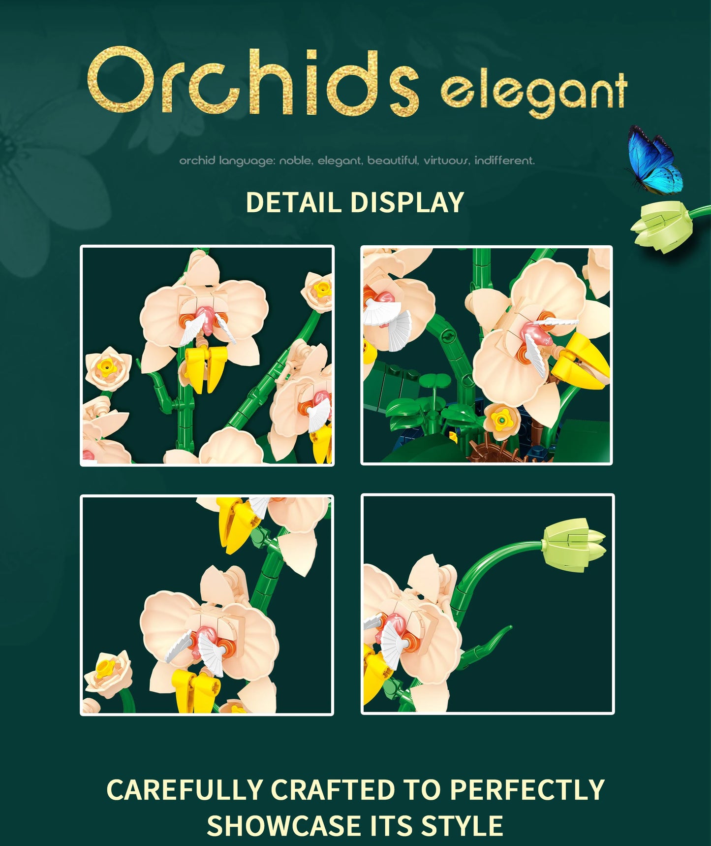 Orchid Flower Building Blocks Set – Unleash Your Creativity with Nature!