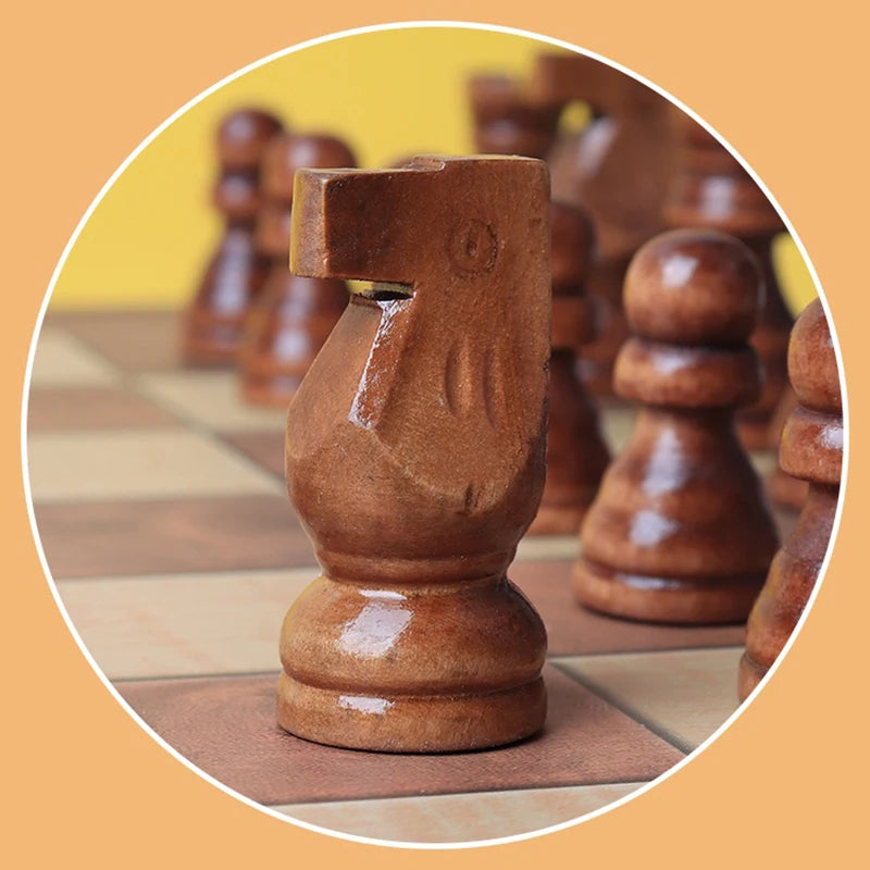 3-in-1 Wooden Chess Set – Classic Games, Timeless Fun!