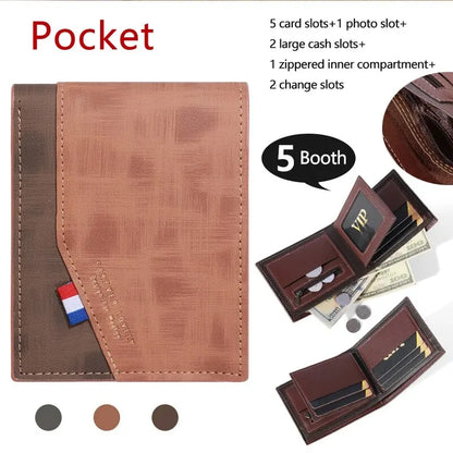 Men's High-Capacity Leather Wallet – Stylish and Functional Storage for Essentials!