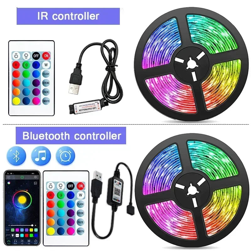 RGB LED Strip Light with Remote Control – Illuminate Your Space with Colorful Ambiance!