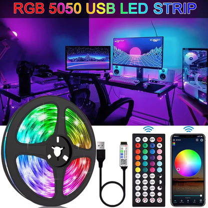 RGB LED Strip Light with Remote Control – Illuminate Your Space with Colorful Ambiance!