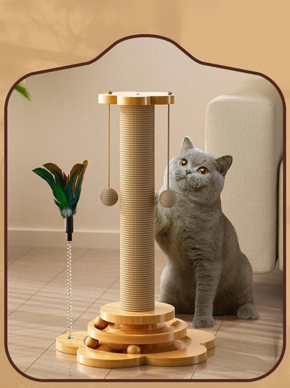 Solid Wood Cat Turntable Toy – Engaging Fun for Your Feline Friend!