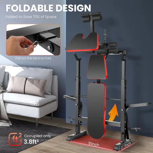 Foldable Bench Press Set – Your Home Gym Solution!