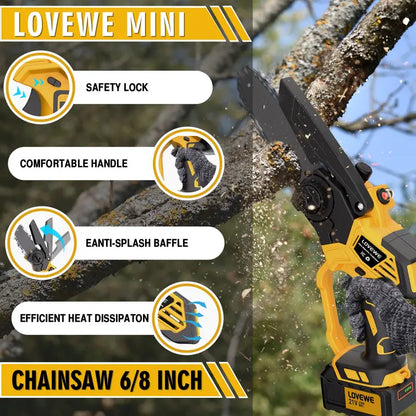 Mini Cordless Chainsaw – Powerful and Portable Cutting Tool!