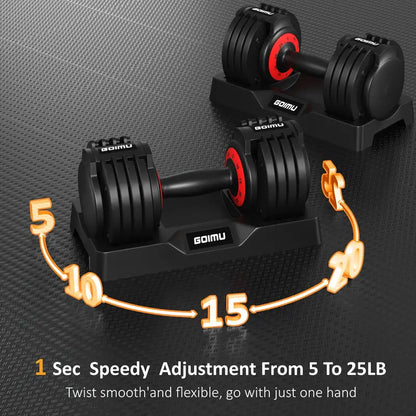 25/55LB Adjustable Dumbbell (Single) – Versatile Strength Training in One Compact Design!